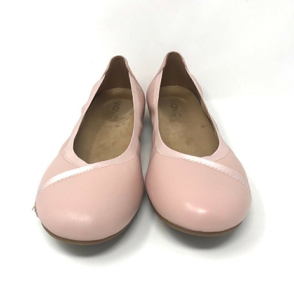 Vionic Caroll Ballet Flats Shoes Pink Leather Shoes 9.5 - Picture 2 of 8